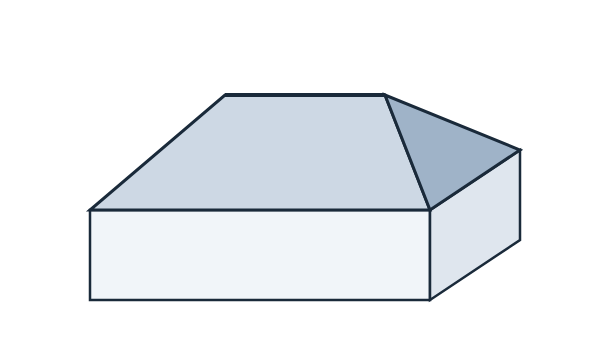 問題の図:この図の屋根は、何という形か。